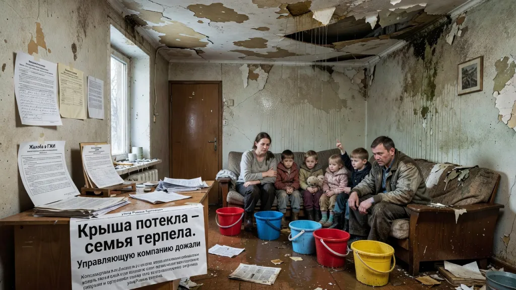 Крыша потекла - семья терпела. Управляющую компанию дожали